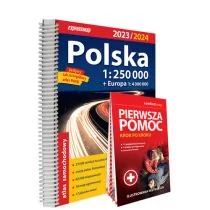 Polska atlas samochodowy + instrukcja pierwszej pomocy 1:250 000 - Atlasy i mapy - miniaturka - grafika 1