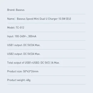 Baseus ładowarka sieciowa 2x USB 2.1A 10,5W czarny (CCFS-R01) - Ładowarki do telefonów - miniaturka - grafika 15