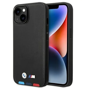 BMW Nakładka do iPhone 14 6,1" BMHMP14S22PTDK czarna M HC Magsafe Hot Stamp Tricolor - Etui i futerały do telefonów - miniaturka - grafika 1