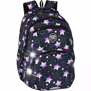 PLECAK SZKOLNY DLA DZIEWCZYNKI MŁODZIEŻOWY CZARNY W GWIAZDKI GWIAZDY CP - Plecaki szkolne i tornistry PLECAK SZKOLNY DLA DZIEWCZYNKI MŁODZIEŻOWY CZARNY W GWIAZDKI GWIAZDY CP - Plecaki szkolne i tornistry - miniaturka - grafika 1