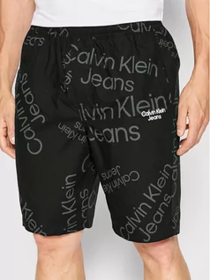 Spodnie sportowe męskie - Calvin Klein Jeans Szorty sportowe J30J320072 Czarny Regular Fit - grafika 1