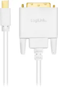 Złącza, przejściówki, adaptery - Kabel adapter LogiLink mini DisplayPort - DVI-D M/M 3 m White (4052792052992) - miniaturka - grafika 1