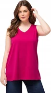 Bluzki damskie - Ulla Popken Bluzka Plus Size Bawełniana Z Dekoltem V Bez Rękawów 42/44 J2A - miniaturka - grafika 1