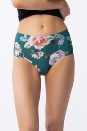 Figi damskie z wysokim stanem w kwiatowy print Tea Rose Simple Maxi Julimex - Majtki damskie - miniaturka - grafika 1