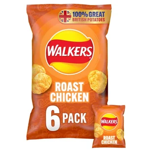 Walkers Roast Chicken chipsy ziemniaczane pieczony kurczak 6x25 g - Chipsy - miniaturka - grafika 1