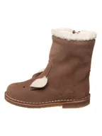 Kozaki damskie - kmins Skórzane kozaki zimowe w kolorze jasnobrązowym - miniaturka - grafika 1