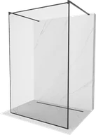 Ścianki i drzwi prysznicowe - Mexen Kioto ścianka prysznicowa wolnostojąca Walk-in 150 x 200 cm, transparent/czarny wzór 8 mm, czarna - 800-150-002-70-70 - miniaturka - grafika 1