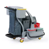 Wózki serwisowe - Profesjonalny wózek do sprzątania z wiadrem i uchwytem na worek, 810 x 970 x 1030 mm - miniaturka - grafika 1