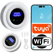 Rejestratory do monitoringu - Czujnik gazu z syreną alarmową WIFI Tuya Smart life - miniaturka - grafika 1
