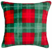 Poszewki na poduszki - Zielona poszewka dekoracyjna w świąteczną kratę - miniaturka - grafika 1