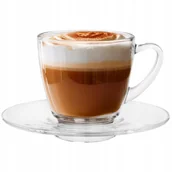 Filiżanki - Filiżanka szklana Luna 320ml ze spodkiem DUŻA POJEMNA od GLASMARK - miniaturka - grafika 1