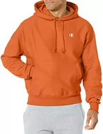 Bluzy męskie - Champion Męska bluza z kapturem Reverse Weave Po Hood-S Left Chest C bluza z kapturem, Texas Orange lewa klatka piersiowa C, XS - miniaturka - grafika 1