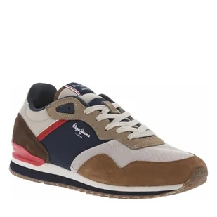 Pepe Jeans Męskie trampki LONDON LIFE M, brązowe (tytoń brązowy), 44 UK, Brązowy tytoń brązowy, 43 EU - Trampki męskie - miniaturka - grafika 1