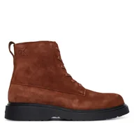 Botki męskie - Trzewiki Calvin Klein Combat Ess Lace Up Zip Boot Su YM0YM01371 Brązowy - miniaturka - grafika 1