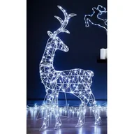 Ozdoby bożonarodzeniowe - Renifer LED 78 x 8 x 117 cm 160LED zimny biały - miniaturka - grafika 1