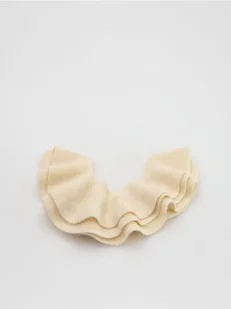 Reserved - Wąski szal z dodatkiem alpaki - kremowy - Czapki damskie - miniaturka - grafika 1