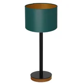 Lampy stojące - Luminex Table lamps 3837 lampa stołowa lampka 1x60W E27 czarny/zielony/naturalny/złoty - miniaturka - grafika 1
