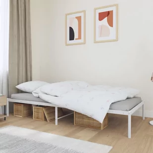 Metalowa rama łóżka, biała, 90x200 cm Lumarko! - Łóżka - miniaturka - grafika 1