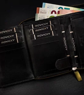 Skórzany, pionowy portfel męski na zamek w stylu retro, RFID — Always Wild - Portfele - miniaturka - grafika 10