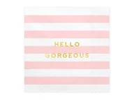 Urodziny dziecka - PartyDeco Serwetki "Yummy - Hello Gorgeous", różowy jasny, 33 cm, 20 szt SP33-68-081 - miniaturka - grafika 1