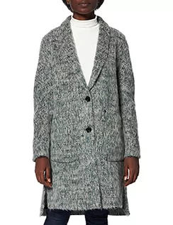 Płaszcze damskie - bugatti Damski płaszcz o luźnym kroju puszysty elegancki płaszcz zimowy w kolorze zielonym, mech, 44 - grafika 1