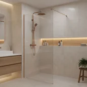 Kabiny prysznicowe - Rea Kabina prysznicowa Walk-In Rea Flexi Transparent / Brush Copper 70 - miniaturka - grafika 1