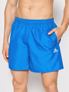 Kąpielówki męskie - Adidas Szorty kąpielowe Solid GQ1082 Niebieski Regular Fit - grafika 1