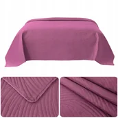 Koce - NARZUTA kapa pled 200x220 PIKOWANA tłoczona MIKROFIBRA Federico RÓŻOWA - miniaturka - grafika 1