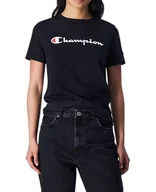 Koszulki i topy damskie - Champion Legacy American Classics W-Light Cotton Jersey S-s Regular Crewneck Koszulka damska, Czarny, L - miniaturka - grafika 1