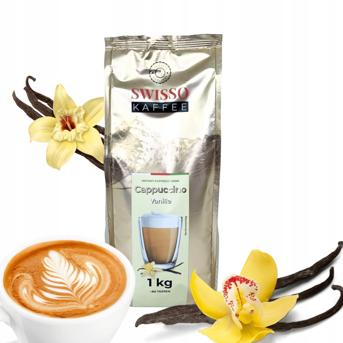Kawa Cappuccino Vanilla rozpuszczalna wanilia Swisso Kaffe Premium 1kg