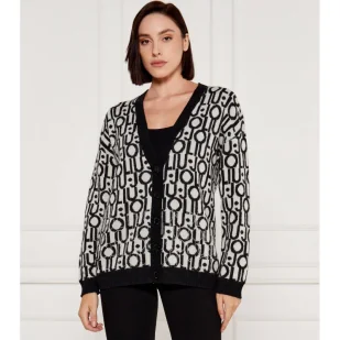 Liu Jo Wełniany kardigan | Loose fit - Swetry damskie - miniaturka - grafika 1
