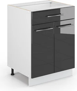 Vicco Szafka łazienkowa Fame-Line, 60 x 81.6 cm z szufladą, bez blatu roboczego, Antracyt wysoki połysk/Biały - Szafki łazienkowe - miniaturka - grafika 1