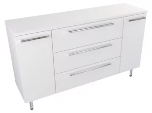 Szafka Stojąca Z Blatem ATH 140 cm KD - Biały Mat - Uchwyty Chromowane - Szafki łazienkowe - miniaturka - grafika 1