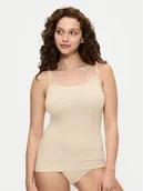 Koszulki i topy damskie - Triumph Top Sense Of Modal 10224795 Écru Slim Fit - miniaturka - grafika 1