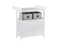 Komody dla dzieci - Roba Komoda do przewijania „Hamburg” z nakładką do przewijania 2 drzwi Biały - miniaturka - grafika 1