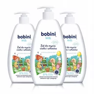 Kosmetyki kąpielowe dla dzieci - Bobini Żel Do Mycia Ciała i Włosów dla Dzieci 3x500 ml - miniaturka - grafika 1