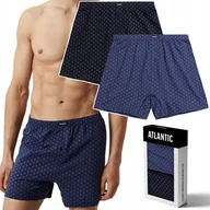 Majtki męskie - Bokserki męskie 100% BAWEŁNA luźne 2 PARY ATLANTIC 2MBX-069 - M - miniaturka - grafika 1