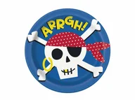 Dekoracje i nakrycia stołu na imprezę - Talerzyki urodzinowe Ahoy Piraci - 23 cm - 8 szt. - miniaturka - grafika 1