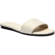 Klapki i japonki damskie - Calvin Klein Klapki z dodatkiem skóry - miniaturka - grafika 1