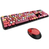 Zestawy myszka + klawiatura - Mofii Sweet 2.4G Myszka + Klawiatura Bezprzewodowa Czarno-Czerwony - miniaturka - grafika 1