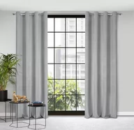 Zasłony - Euro Firany Zasłona Velvet Eliza 140 x 250 Przelotka Szary 1223837 - miniaturka - grafika 1