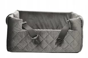 Boutiquezoo Boutiquezoo FOTELIK SAMOCHODOWY DLA PSA TRANSPORTER MATA VELVET SZARY L BTQZ-AMB-CARSEAT-VELVET-GRAU-L - Sprzęt podróżny i transportery dla psów - miniaturka - grafika 1