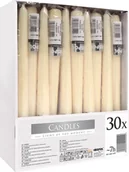 Świece - Bispol Świeca stołowa stożek 7H 24,5CM S30-1/30 KREMOWA 30szt BISPOL1201 - miniaturka - grafika 1