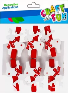 Craft With Fun, Ozdoba dekoracyjna klamerki, Renifer Boże Narodzenie, 501915 - Zabawki kreatywne - miniaturka - grafika 1