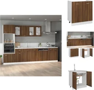 Szafki kuchenne - vidaXL Szafka pod zlewozmywak brązowy dąb 80x46x81,5cm materiał drewnopochodny - Szafki kuchenne - miniaturka - grafika 1