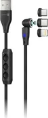 Kable USB - CONNECT IT Kabel magnetyczny PowerLink 3w1, USB-C/Lightning/MicroUSB, 2m, czarny - miniaturka - grafika 1