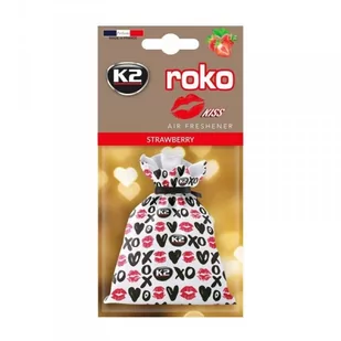 K2 Modny odświeżacz powietrza w woreczku ROKO KISS TRUSKAWKA 25g V820K V820K - Zapachy samochodowe - miniaturka - grafika 1