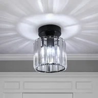Lampy sufitowe - Fortuna Lai Nowoczesny kryształowy żyrandol sufitowy oświetlenie wiszące E27, czarny - miniaturka - grafika 1