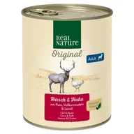 Mokra karma dla psów - REAL NATURE ADULT Jeleń i kurczak 24x800 g - miniaturka - grafika 1