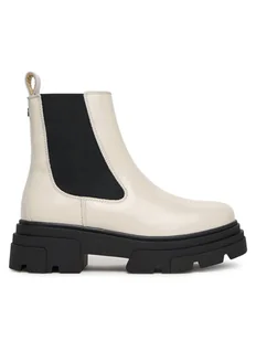 Tommy Hilfiger Sztyblety Shiny FW0FW09042 Beżowy - Botki damskie - miniaturka - grafika 1